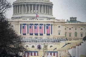 US Capitol Building Prepared For Inauguration As Donald Trump's Ceremony Moves Indoors