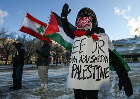 Palestinian Community In Edmonton Celebrates Israel-Hamas Ceasefire In -25C Cold