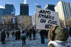 Palestinian Community In Edmonton Celebrates Israel-Hamas Ceasefire In -25C Cold