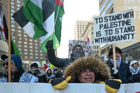 Palestinian Community In Edmonton Celebrates Israel-Hamas Ceasefire In -25C Cold