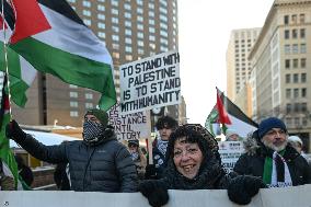 Palestinian Community In Edmonton Celebrates Israel-Hamas Ceasefire In -25C Cold