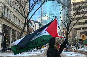 Palestinian Community In Edmonton Celebrates Israel-Hamas Ceasefire In -25C Cold