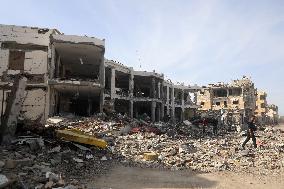 Damaged Houses After Israeli Airstrikes In The Southern Gaza Strip City Of Rafah