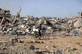 Damaged Houses After Israeli Airstrikes In The Southern Gaza Strip City Of Rafah