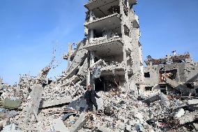 Damaged Houses After Israeli Airstrikes In The Southern Gaza Strip City Of Rafah