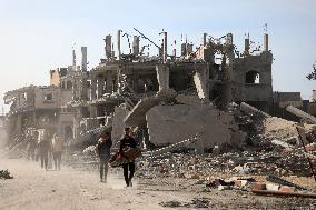 Damaged Houses After Israeli Airstrikes In The Southern Gaza Strip City Of Rafah