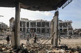 Damaged Houses After Israeli Airstrikes In The Southern Gaza Strip City Of Rafah