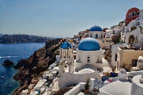 Daily Life On Santorini Island