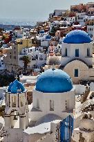 Daily Life On Santorini Island