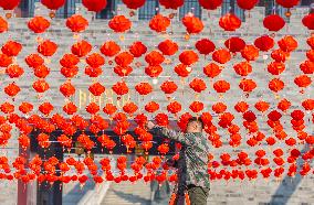 Hanging Lanterns Welcome Chinese Lunar New Year