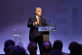 Viktor Orban speaks during a conference - Budapest