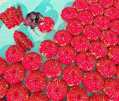 Red Lantern Supply in the Spring Festival Market