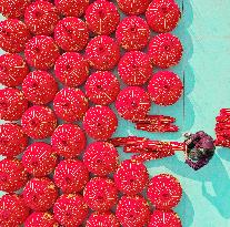 Red Lantern Supply in the Spring Festival Market