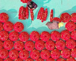 Red Lantern Supply in the Spring Festival Market