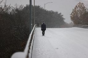 Snow Storm In Houston, Texas