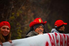 MOTORI - Formula 1 - Ferrari supporters for the first time of Lewis Hamilton on Ferrari F1