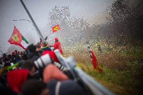 MOTORI - Formula 1 - Ferrari supporters for the first time of Lewis Hamilton on Ferrari F1