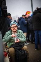 MOTORI - Formula 1 - Ferrari supporters for the first time of Lewis Hamilton on Ferrari F1