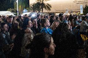 Tel Aviv Live Broadcast Hostages Release - Israel