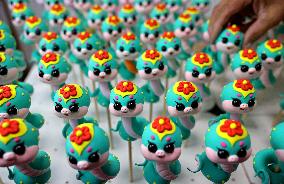 Snake-theme Handmade Clay Sculpture