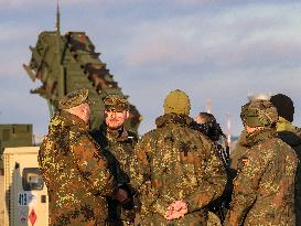 German Minister Of Defence Meets German Soldiers Stationed In Poland