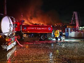 Greek Firefighters In Action