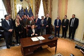 Speaker Johnson Holds Enrollment Ceremony For The Laken Riley Act - DC