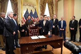 Speaker Johnson Holds Enrollment Ceremony For The Laken Riley Act - DC