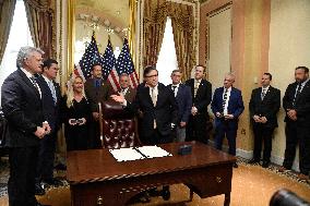 Speaker Johnson Holds Enrollment Ceremony For The Laken Riley Act - DC