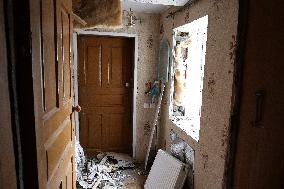 Aftermath of Russian shelling in Yasnohirka village in eastern Ukraine