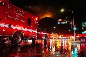 US Firefighters Fight Sepulveda Fire - LA