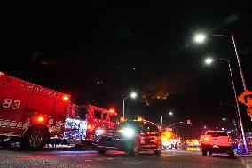 US Firefighters Fight Sepulveda Fire - LA