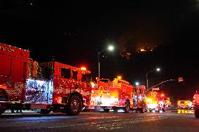 US Firefighters Fight Sepulveda Fire - LA