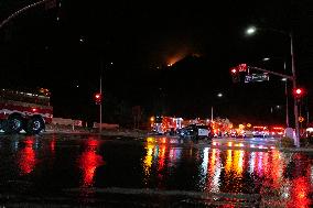 US Firefighters Fight Sepulveda Fire - LA