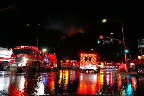 US Firefighters Fight Sepulveda Fire - LA