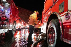 US Firefighters Fight Sepulveda Fire - LA