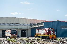 Maintenance Workers Fix Locomotive Parts - Nairobi