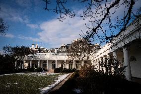 President Trump Speaks To Media At White House - DC