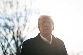 President Trump Speaks To Media At White House - DC