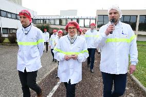 Annie Genevard, Minister Of Agriculture And Food Sovereignty, To The Danone Factory In France