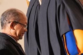 Leslie Voltaire, President Of Haiti's Transition Council, Arrives For His Meeting With Pope Francis At The Vatican, On January 2