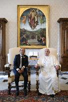 ITALY - POPE FRANCIS RECEIVES RECEIVES IN PRIVATE AUDIECE H.E.MR LESLIE VOLTAIRE AT THE VATICAN - 2025/01/25