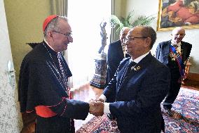 ITALY - POPE FRANCIS RECEIVES RECEIVES IN PRIVATE AUDIECE H.E.MR LESLIE VOLTAIRE AT THE VATICAN - 2025/01/25