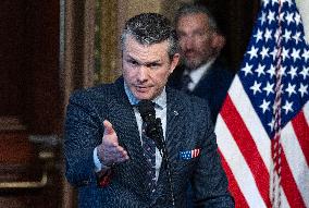 VP Vance Swears-In Pete Hegseth as US Secretary of Defense