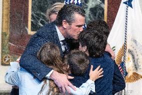 VP Vance Swears-In Pete Hegseth as US Secretary of Defense