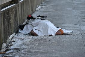 Woman Found Dead On A Sidewalk In Area Of Flatlands Avenue And Van Siclen Avenue In East New York Brooklyn