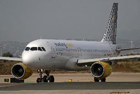 Diverse aircraft on the takeoff runway