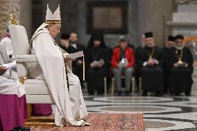 Pope Francis' Second Vespers On The Feast Of The Conversion Of St Paul