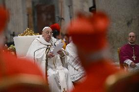 Pope Francis' Second Vespers On The Feast Of The Conversion Of St Paul