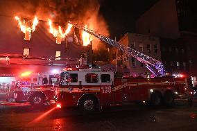 4-alarm Fire At 335 Graham Avenue In Williamsburg Brooklyn New York City